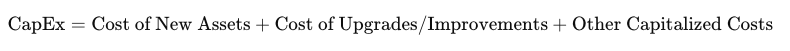 formula for capital expenditure capex